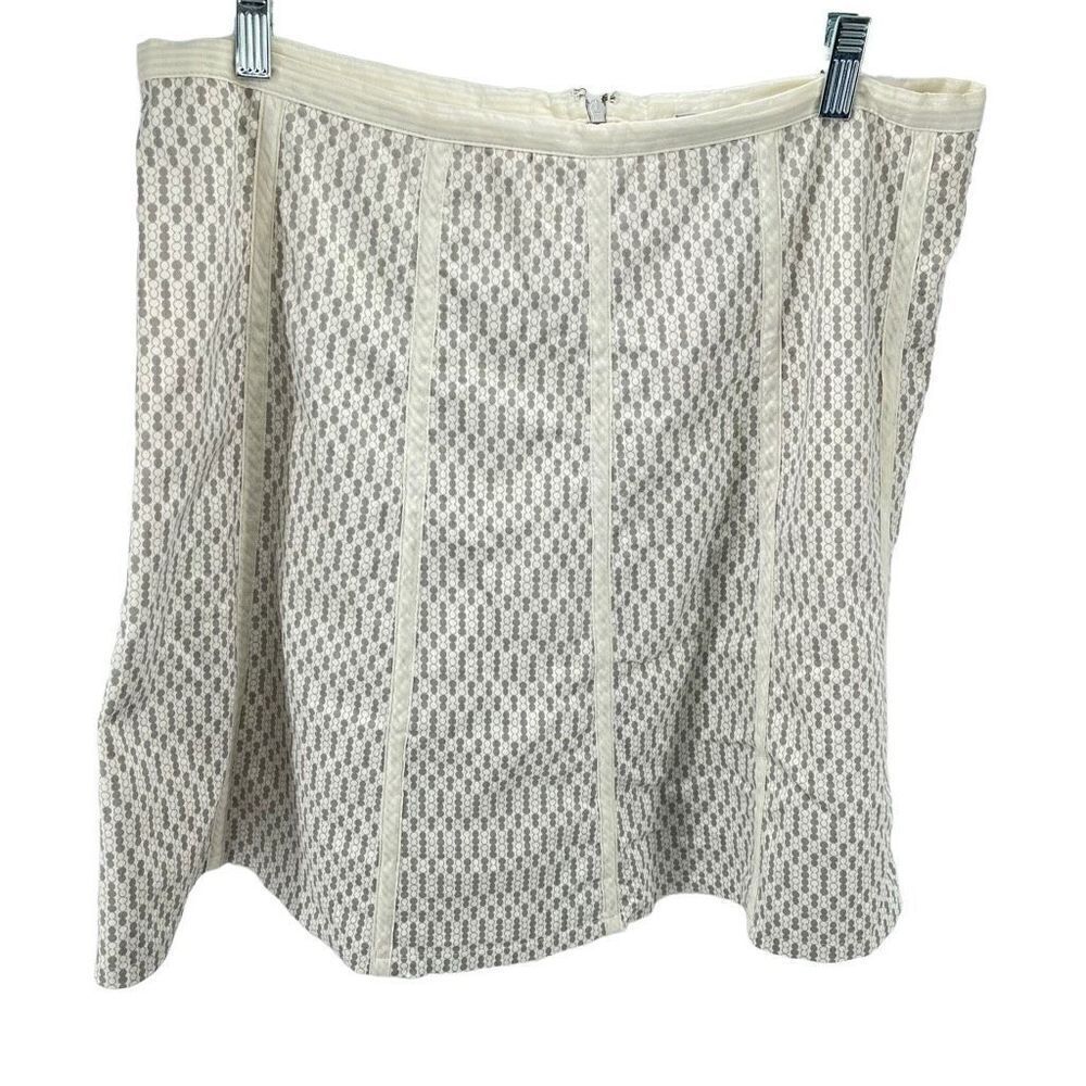 Proenza Schouler Womens Lined Skirt Polka Mini A-Line Stretch Gray Cream 13